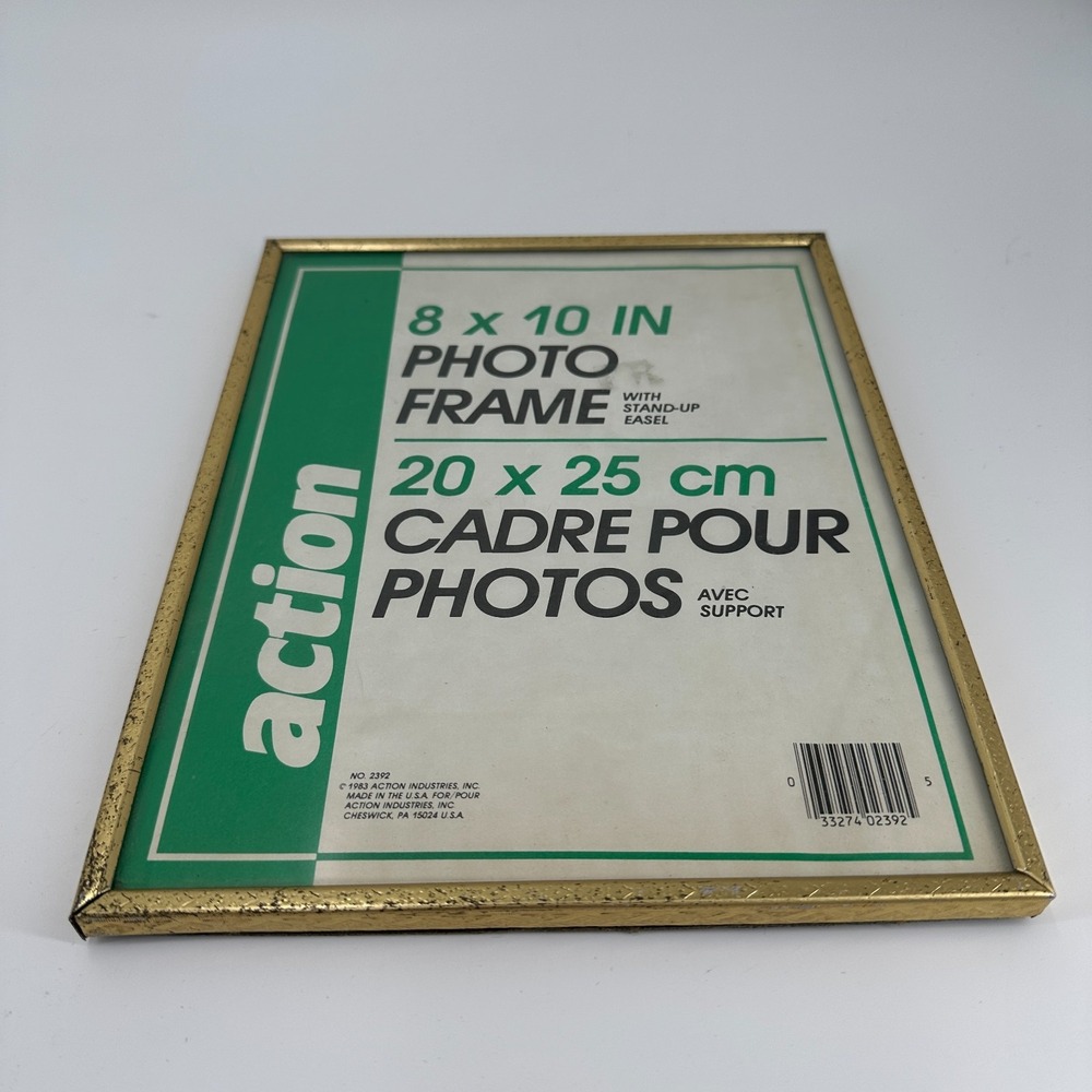 Vintage‎ Action 8x10 Gold Metal Picture Frame USA Embossed Edge 1970s